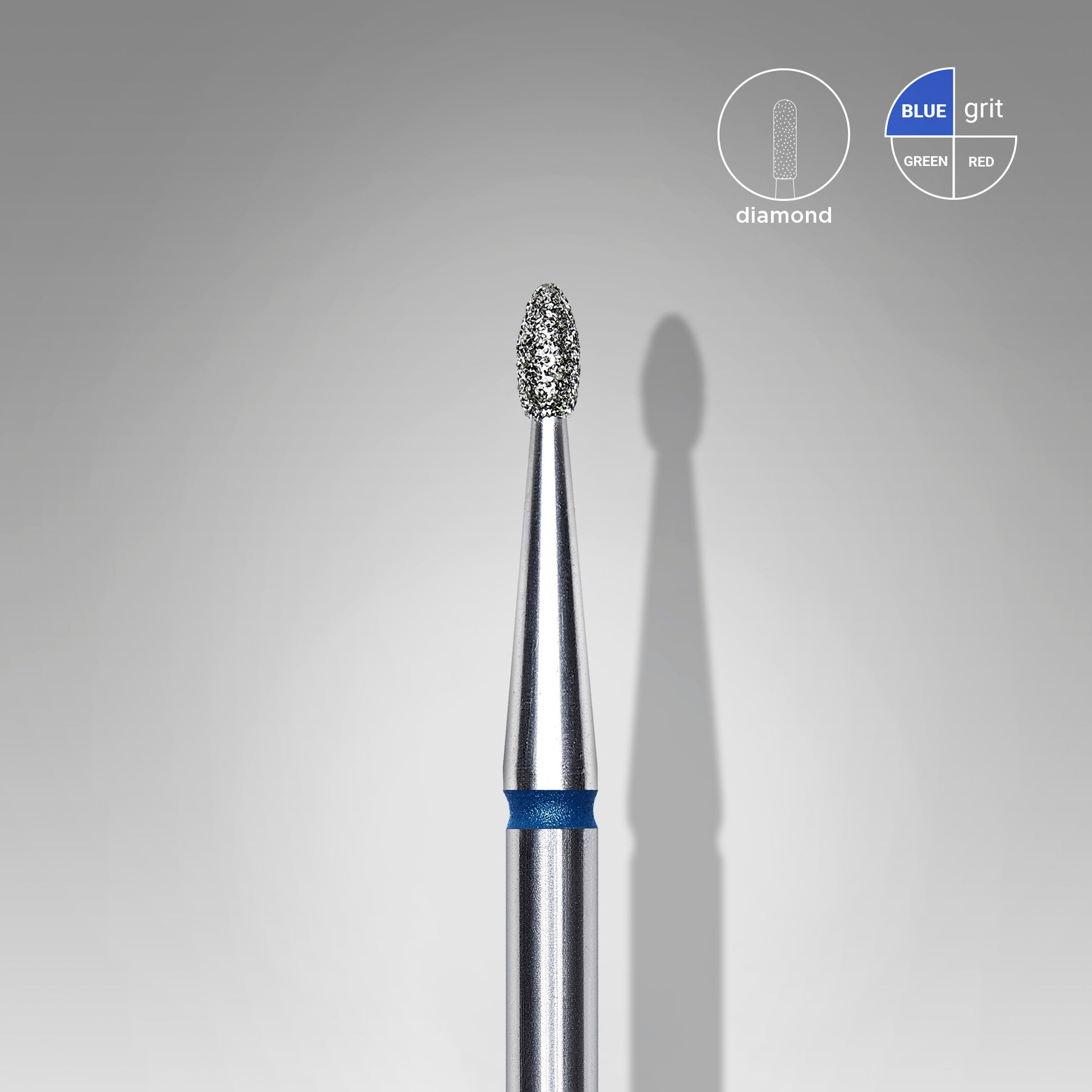 Fresa Gema redondeada azul. Diámetro 1,2 mm, parte de trabajo 3 mm (STALEKS)