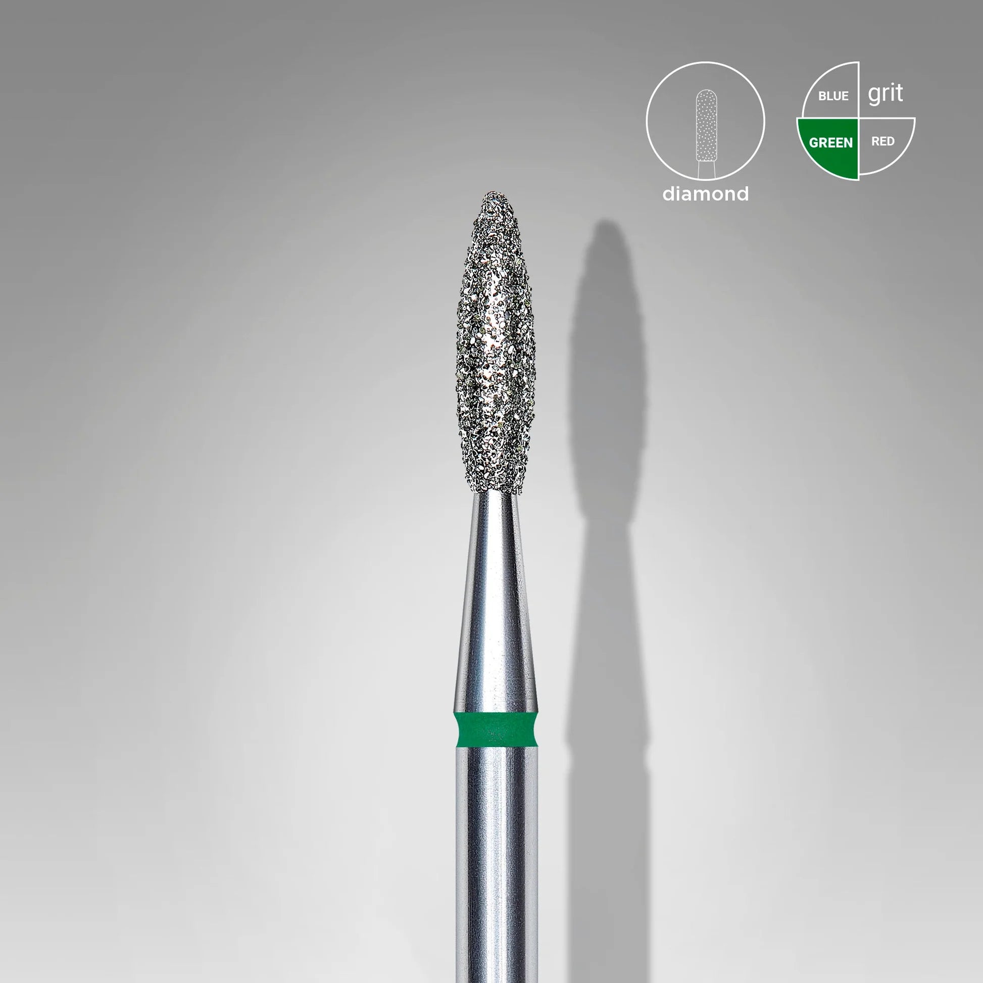 Fresa - Flama Verde Redondeada. Diametro 2.1mm, parte de trabajo 8mm  (STALEKS)
