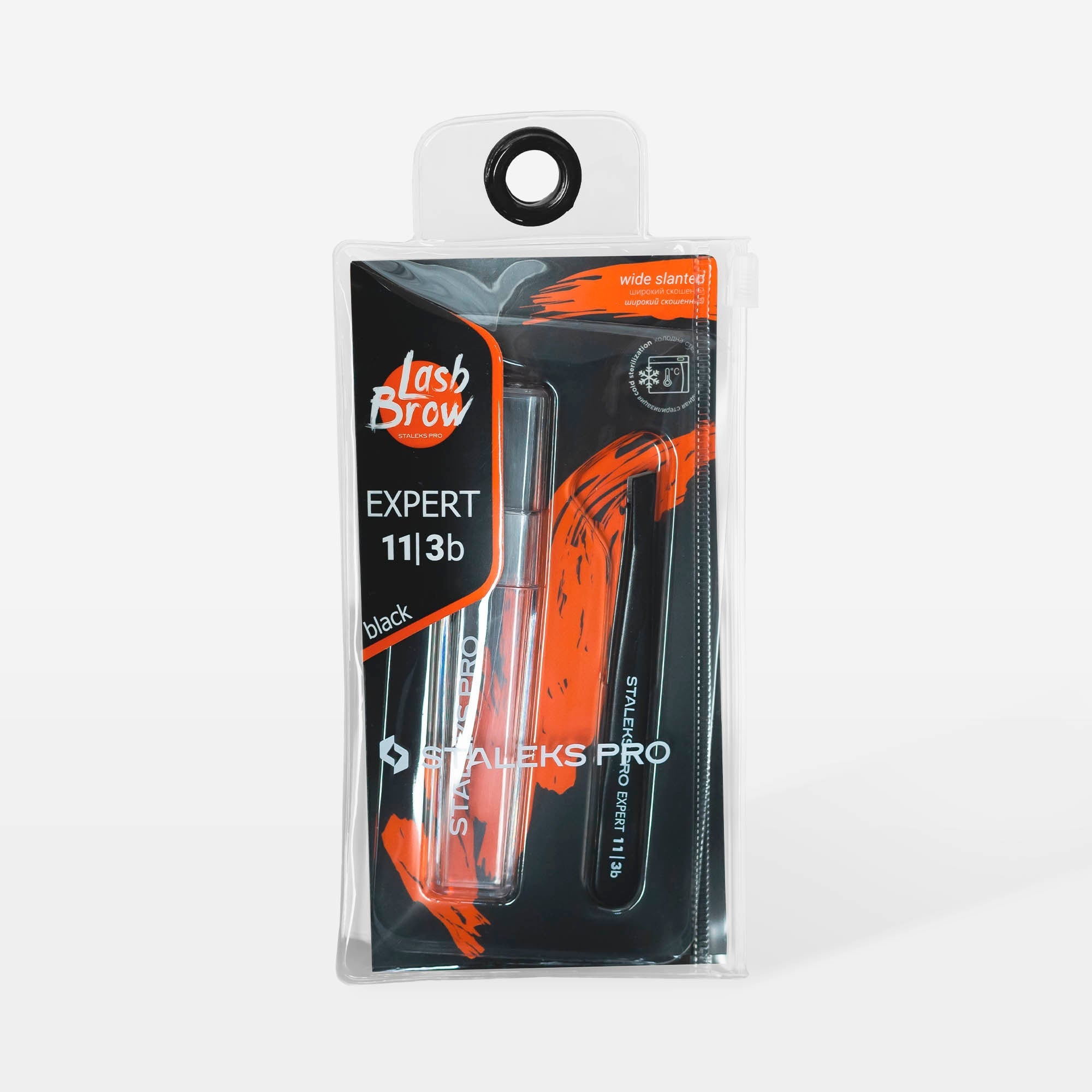 Pinzas para cejas negras EXPERT 11 TIPO 3b (biselado ancho)