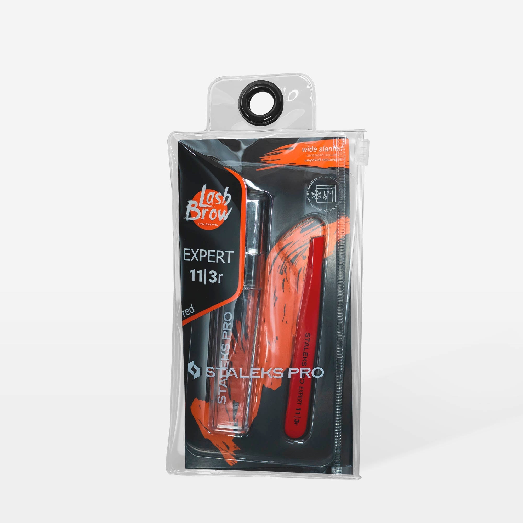 Pinza para cejas roja EXPERT 11 TIPO 3r (biselado ancho)