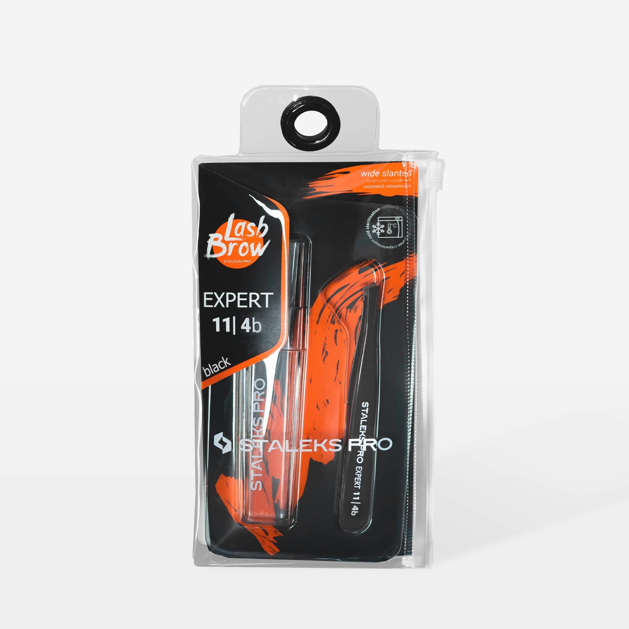 Pinza para cejas negra EXPERT 11 TIPO 4b (biselado estrecho)