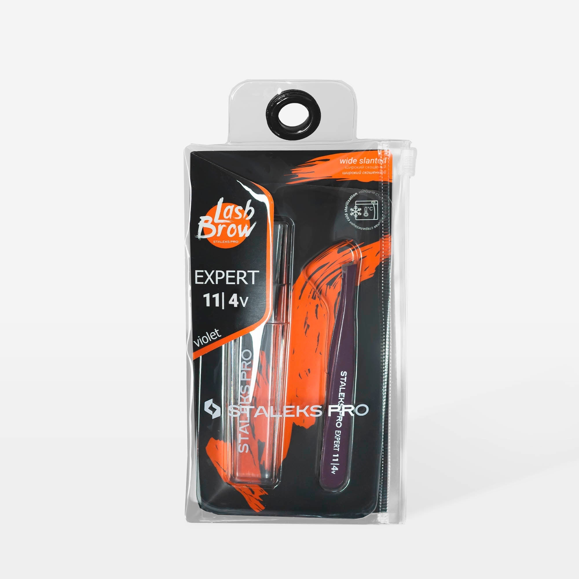 Pinza para cejas violeta EXPERT 11 TIPO 4v (biselado estrecho)