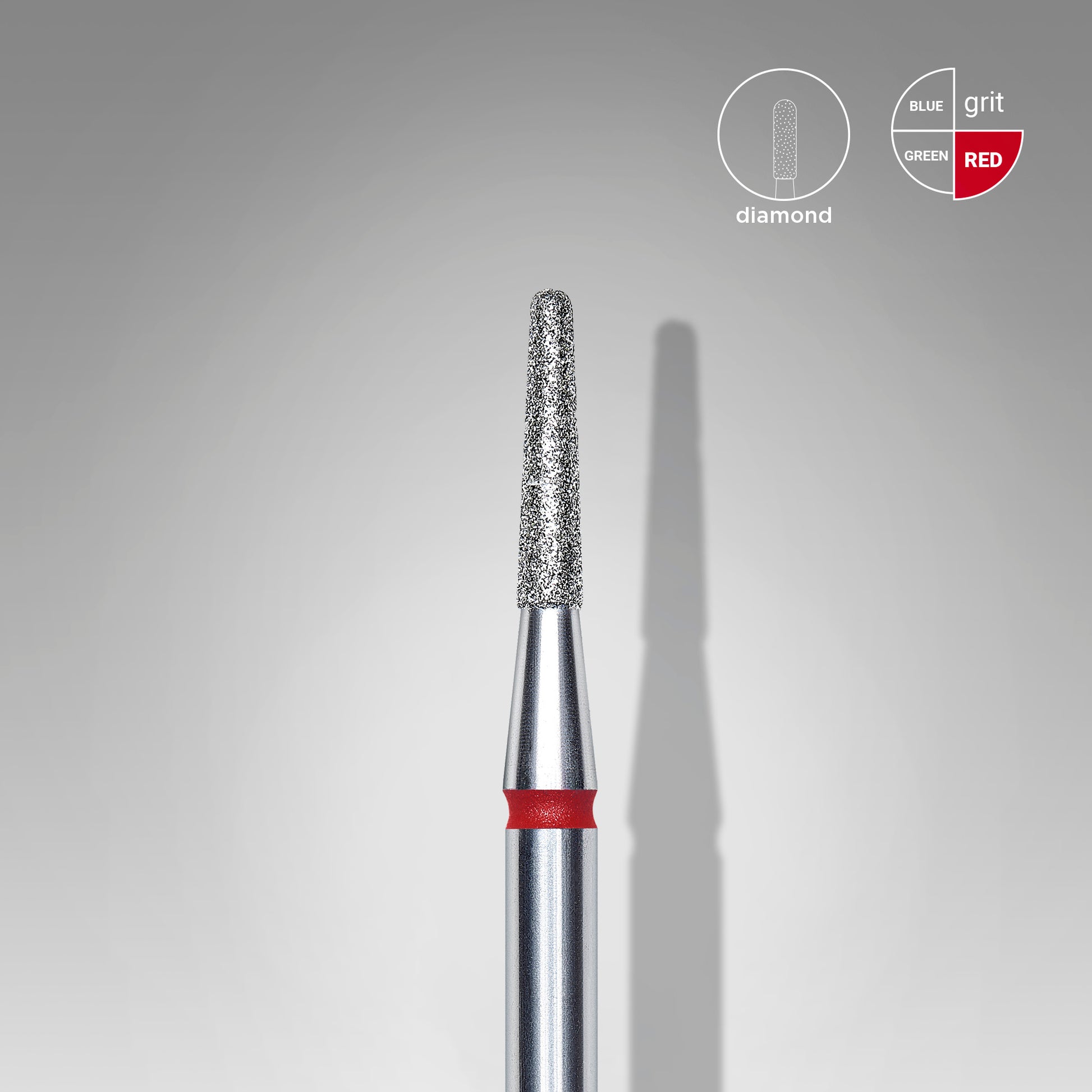 Fresa - «Cono Truncado» roja. Diámetro 1,8 mm, parte de trabajo 8mm (STALEKS)
