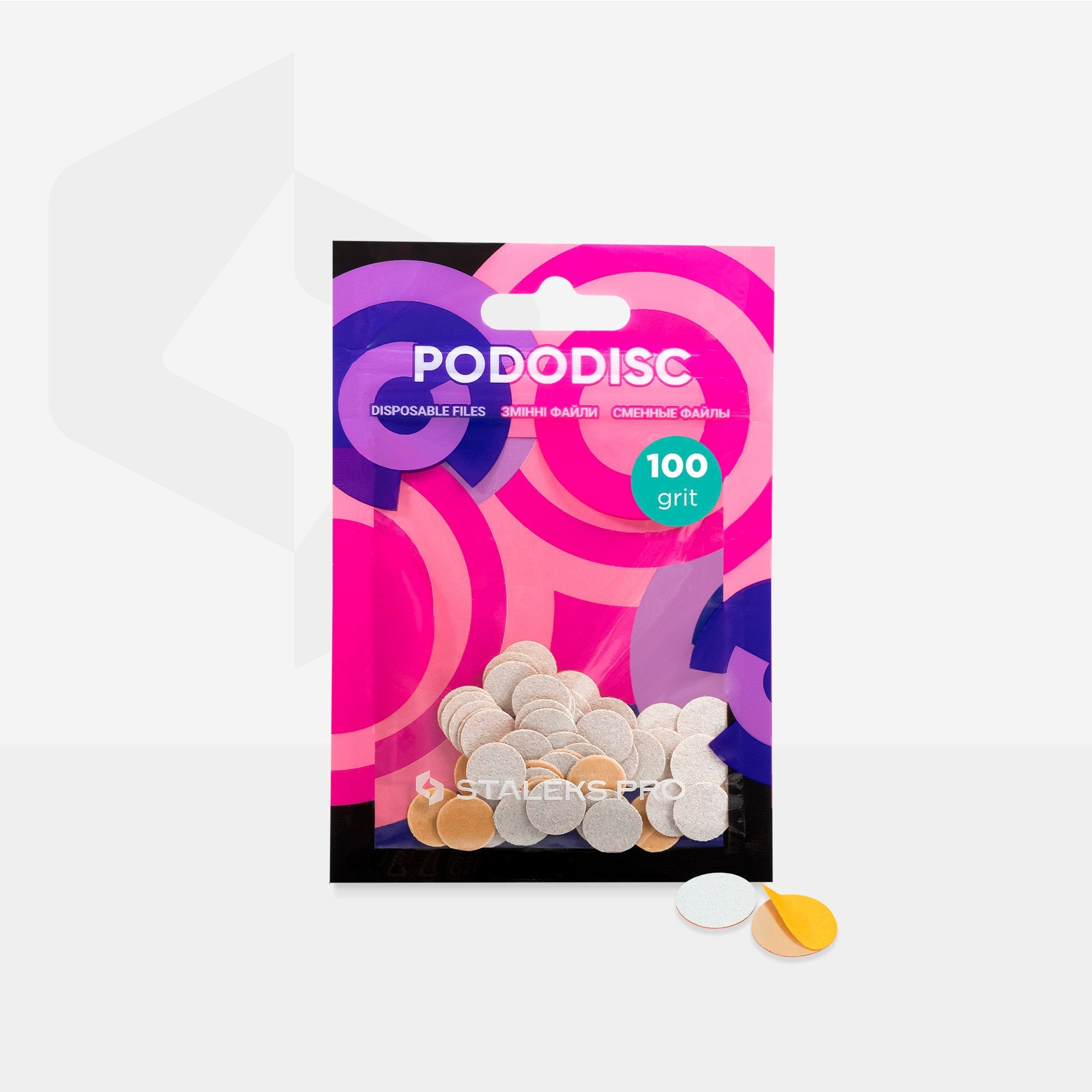 Limas blancas desechables para disco de pedicura PODODISC XS EXPERT grano 100 (50 uds.)
