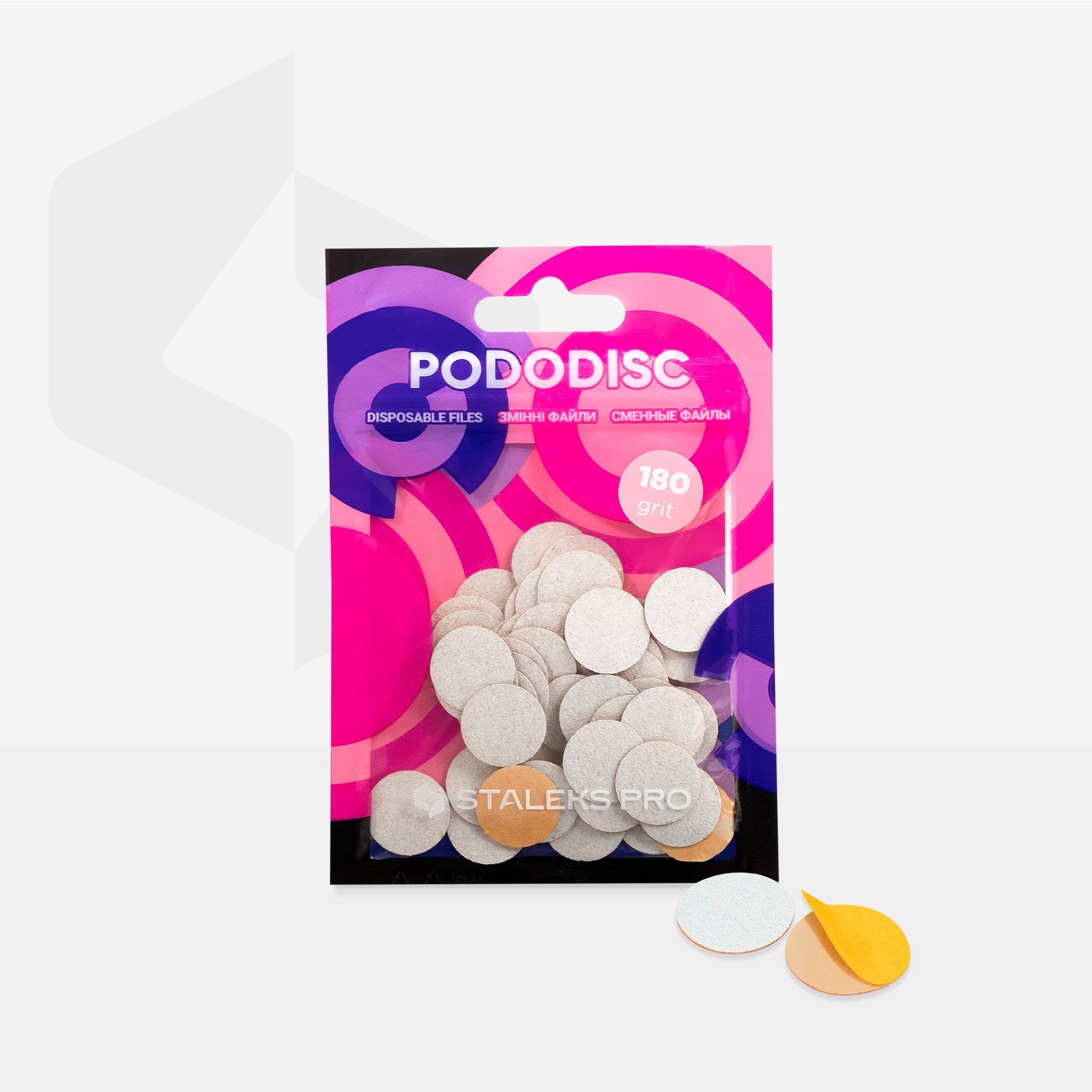 Limas blancas desechables para pedicura disco PODODISC S EXPERT grano 100 (50 uds.)
