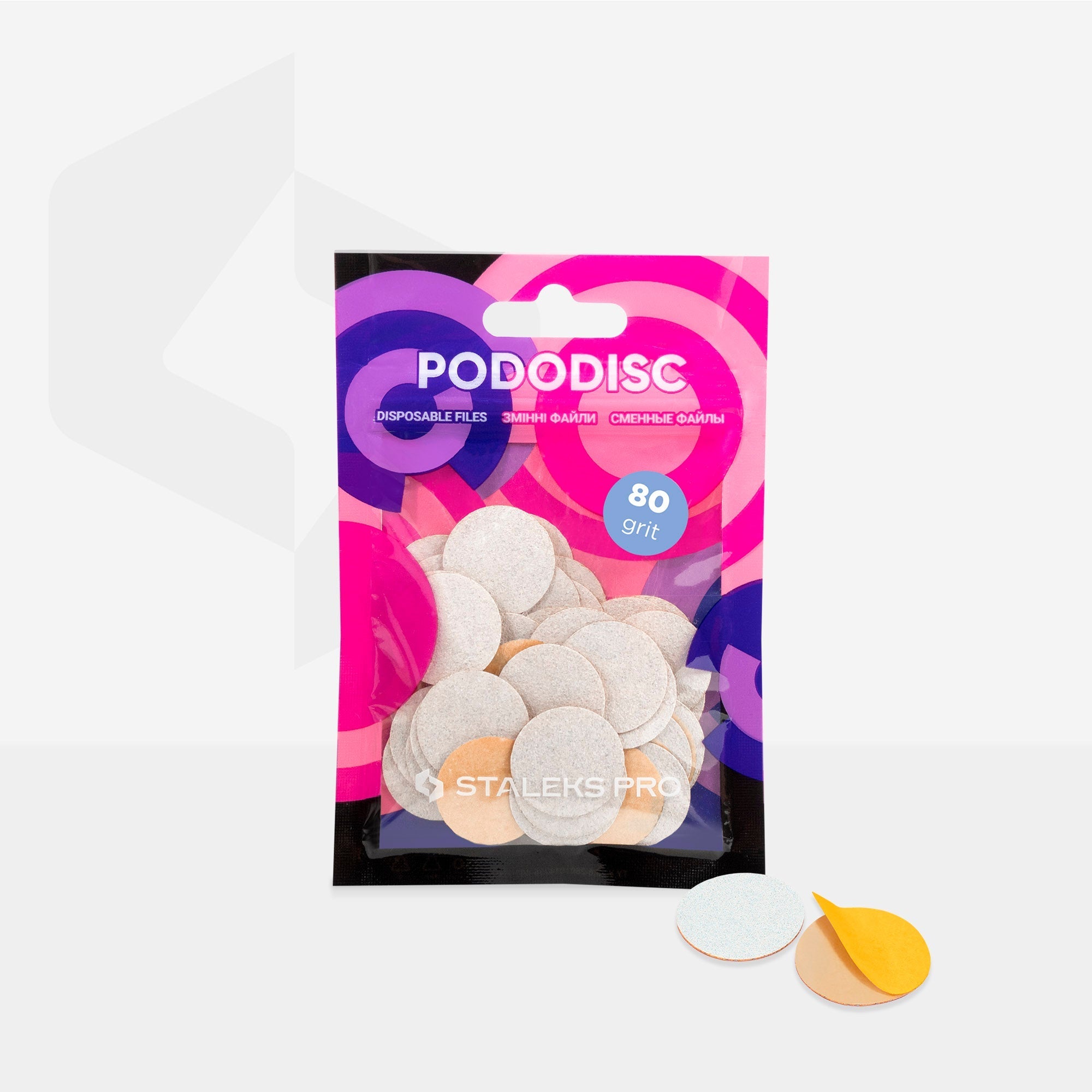 Limas blancas desechables para disco de pedicura PODODISC M EXPERT grano 80 (50 uds.)