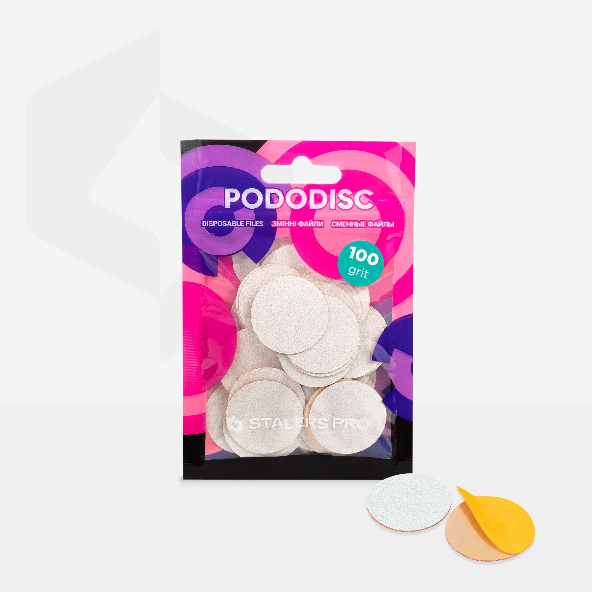 Limas blancas desechables para disco de pedicura PODODISC L EXPERT grano 80 (50 uds.)