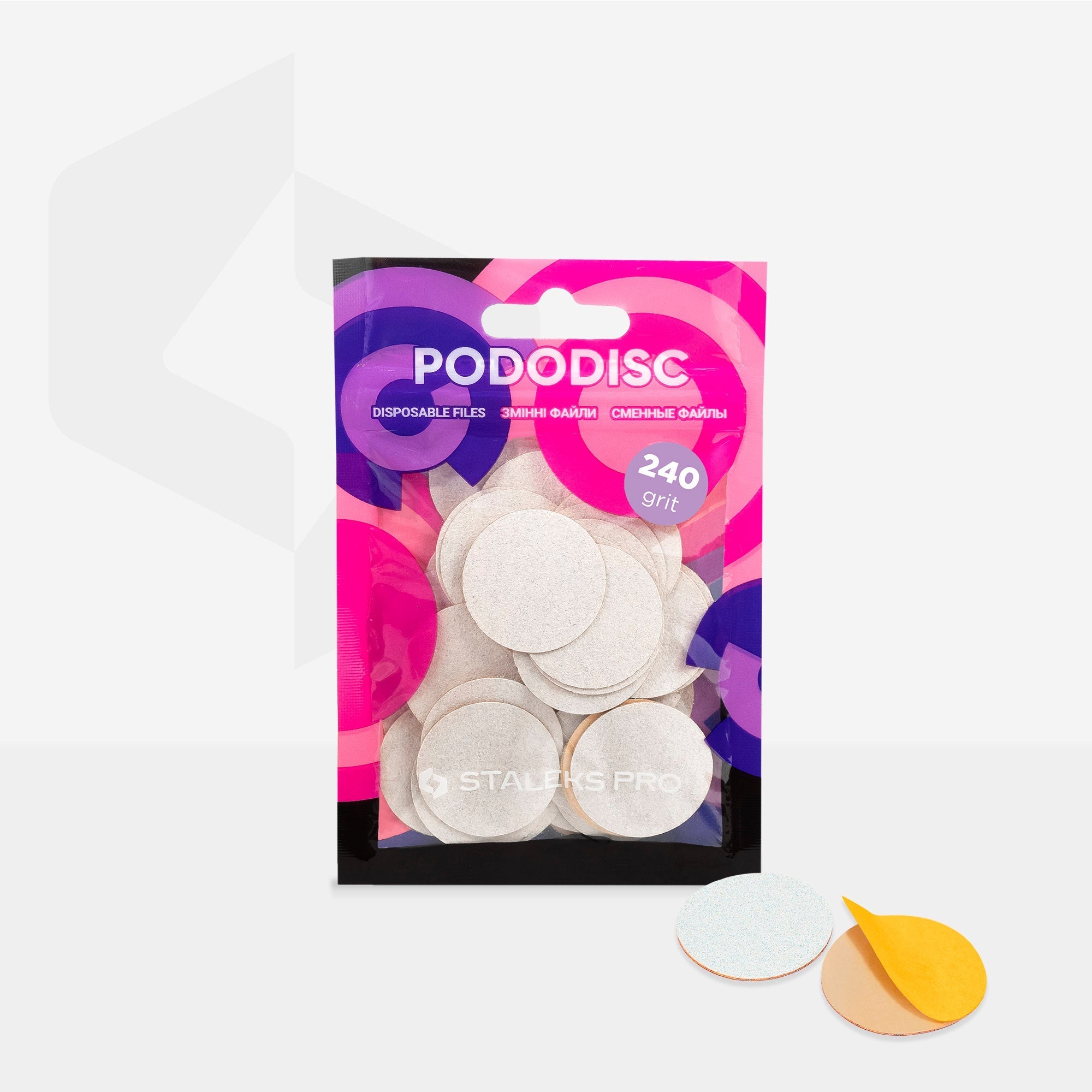 Limas blancas desechables para disco de pedicura PODODISC L EXPERT grano 180 (50 uds.)