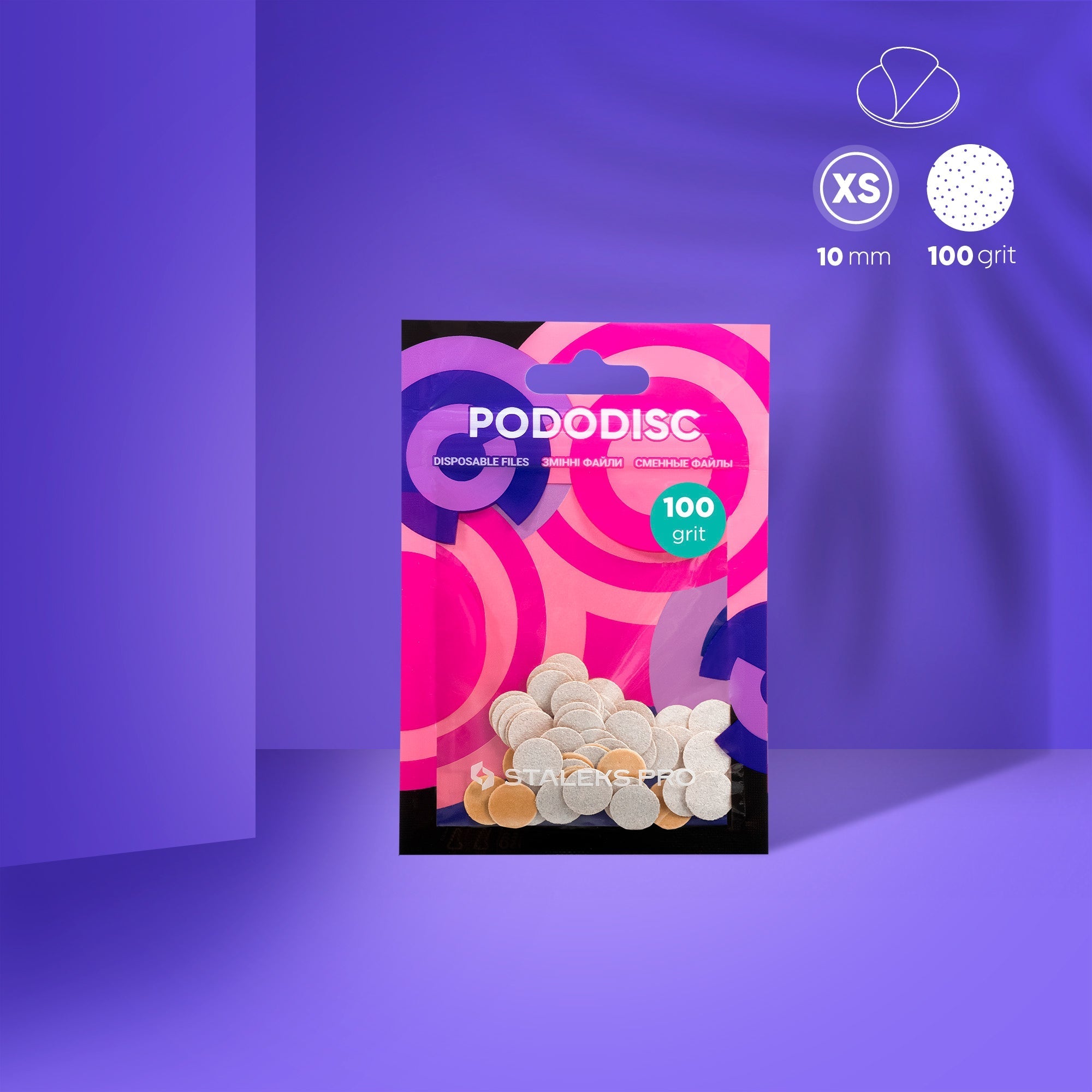 Limas blancas desechables para disco de pedicura PODODISC XS EXPERT grano 100 (50 uds.)