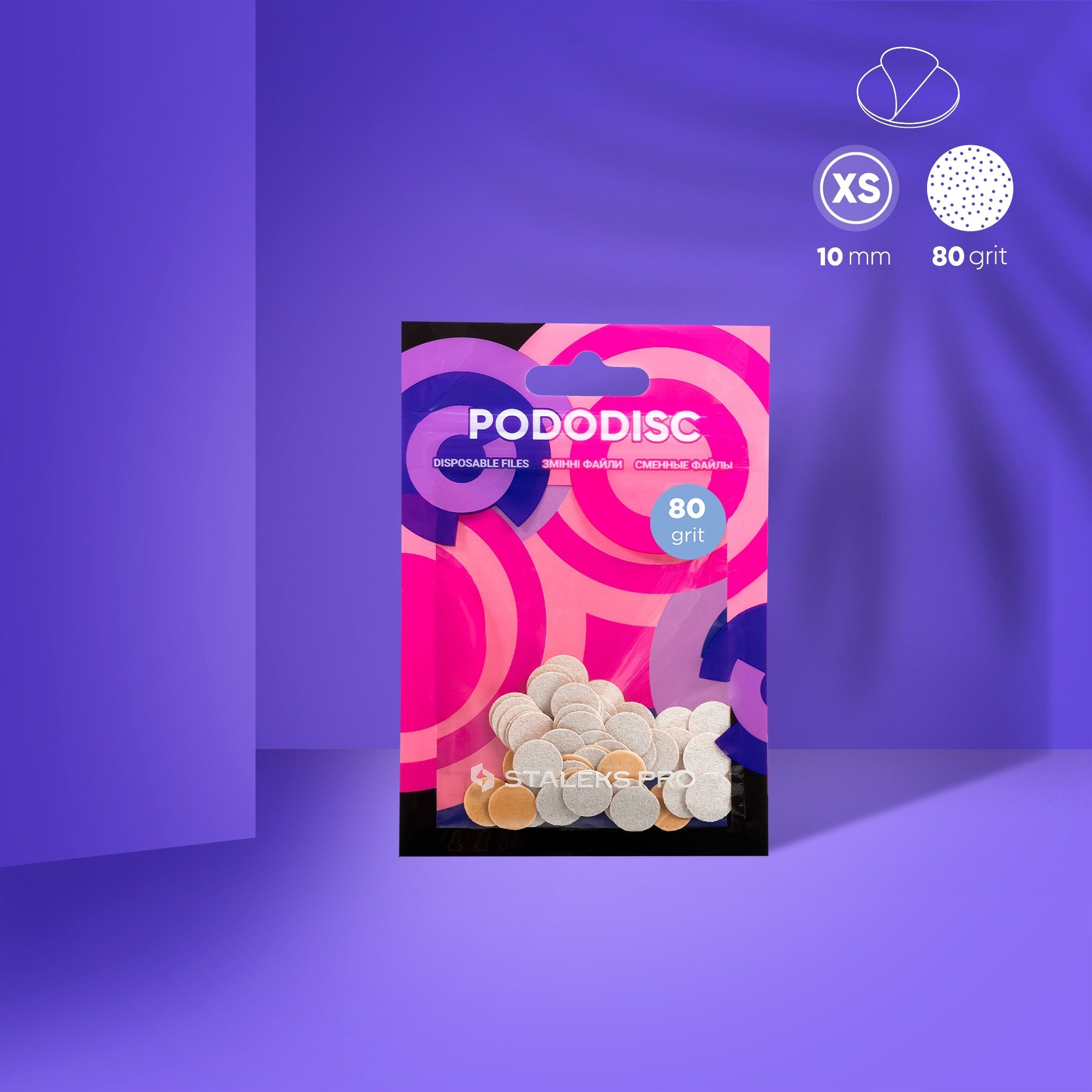 Limas blancas desechables para disco de pedicura PODODISC XS EXPERT grano 80 (50 uds.)