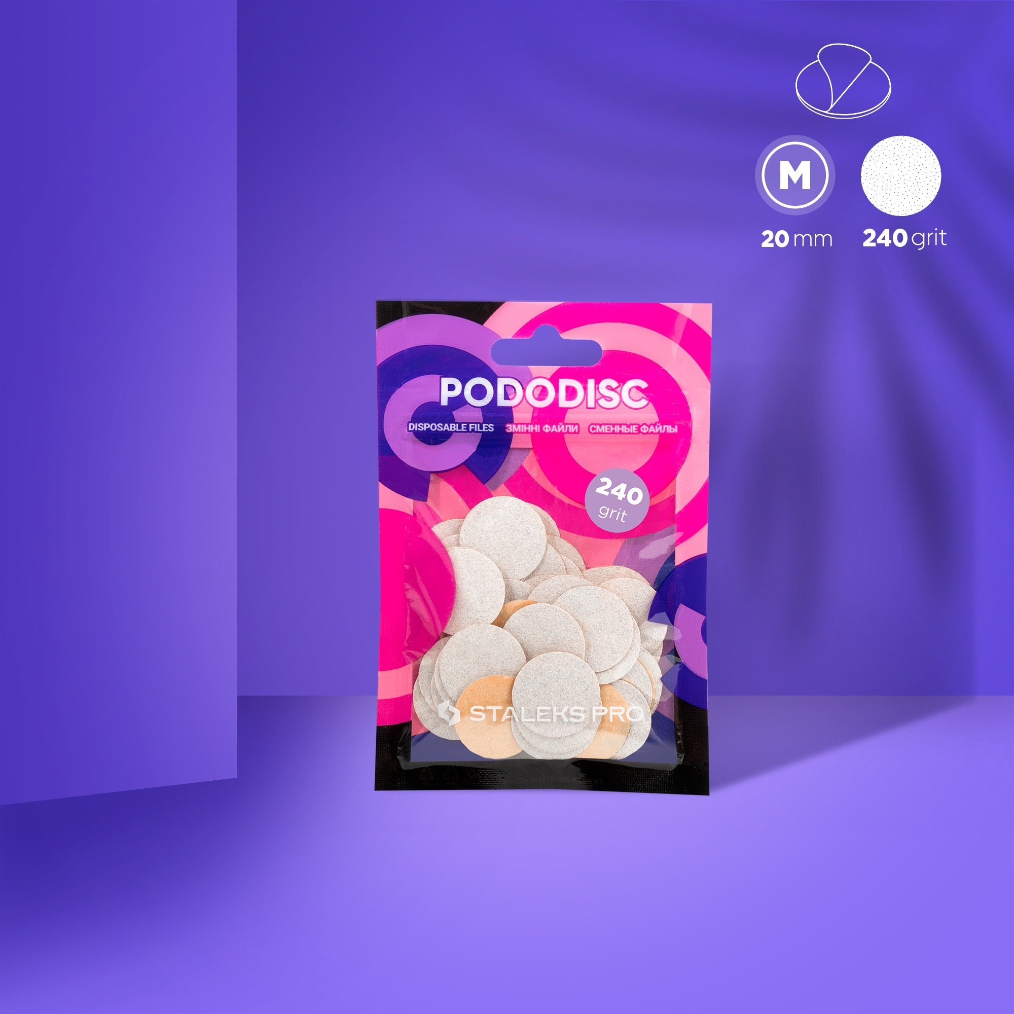 Limas blancas desechables para disco de pedicura PODODISC M EXPERT grano 240 (50 uds.)