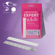 Limas blancas desechables para limar uñas rectas sobre una capa de espuma blanda EXPERT 20 grano 240 (30 uds.)