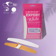 Limas blancas desechables para uñas de media luna sobre una capa de espuma suave EXPERT 40 grano 240 (30 uds.)