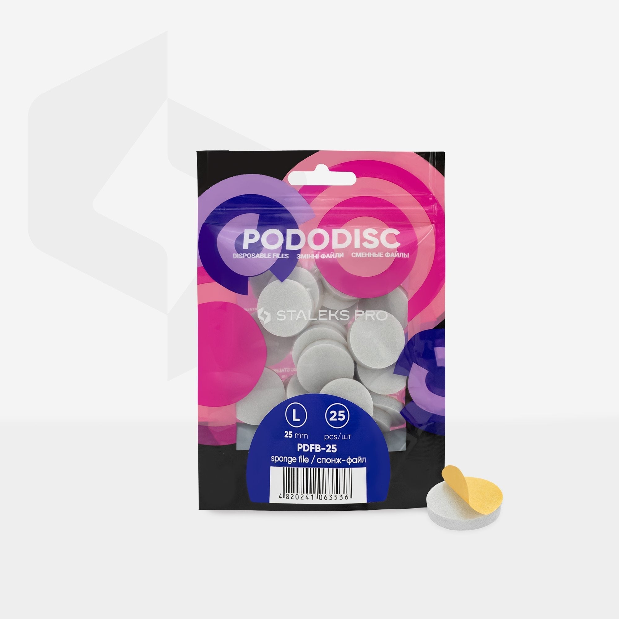 Limas-esponjas desechables para disco de pedicura PODODISC L EXPERT 25 (25 uds.)