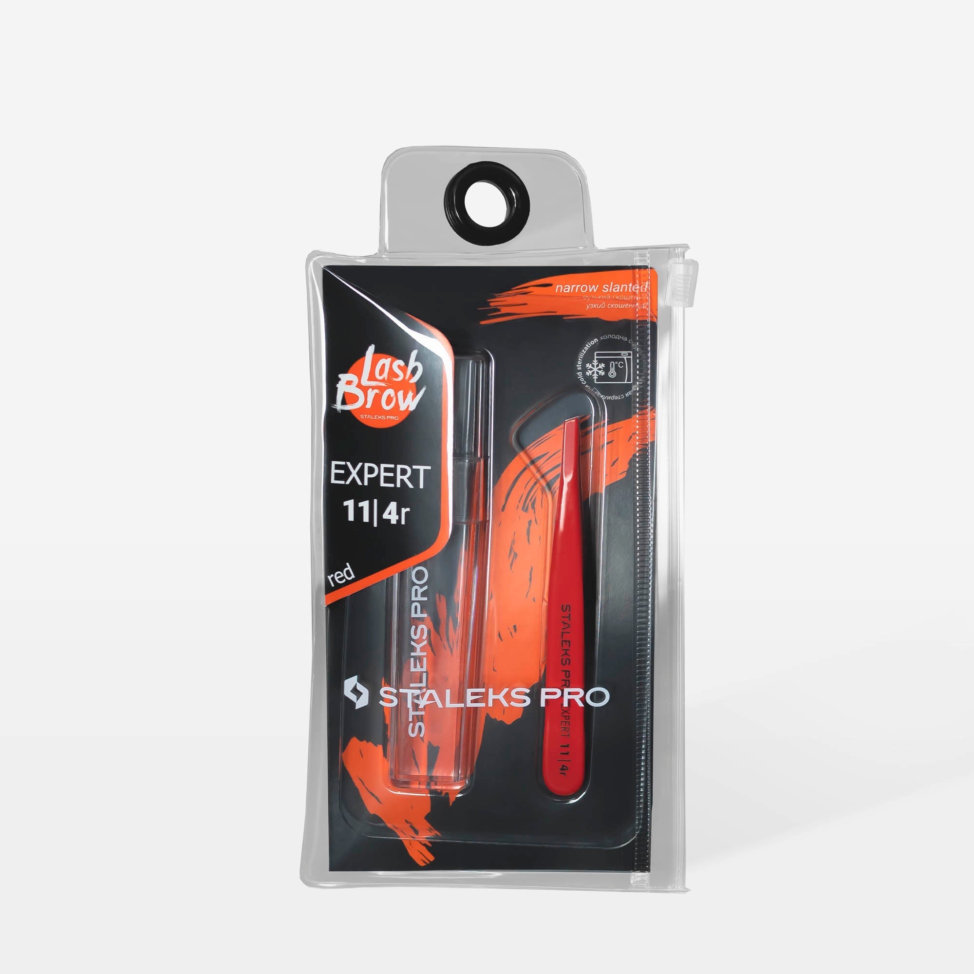 Pinza para cejas roja EXPERT 11 TIPO 4r (biselado estrecho)
